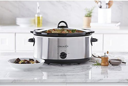 Crock-Pot 7 Quart Oval Manual Slow Cooker – Stainless Steel - Home Select 781