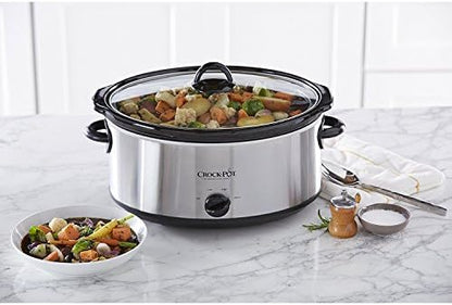 Crock-Pot 7 Quart Oval Manual Slow Cooker – Stainless Steel - Home Select 781