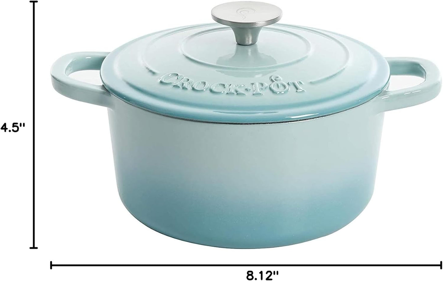 Crock-Pot 3 Quart Enameled Cast Iron Dutch Oven – Aqua - Home Select 681