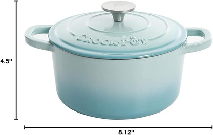 Crock-Pot 3 Quart Enameled Cast Iron Dutch Oven – Aqua - Home Select 681